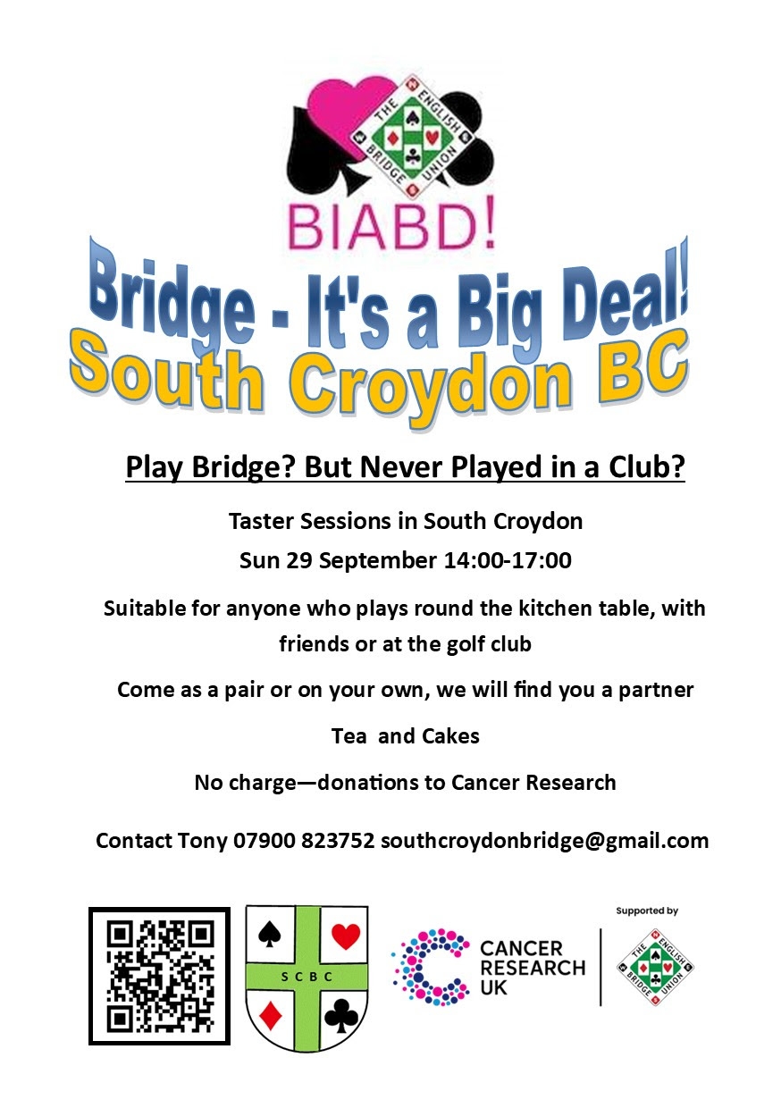 Come along and play Bridge at South Croydon Sports Club!