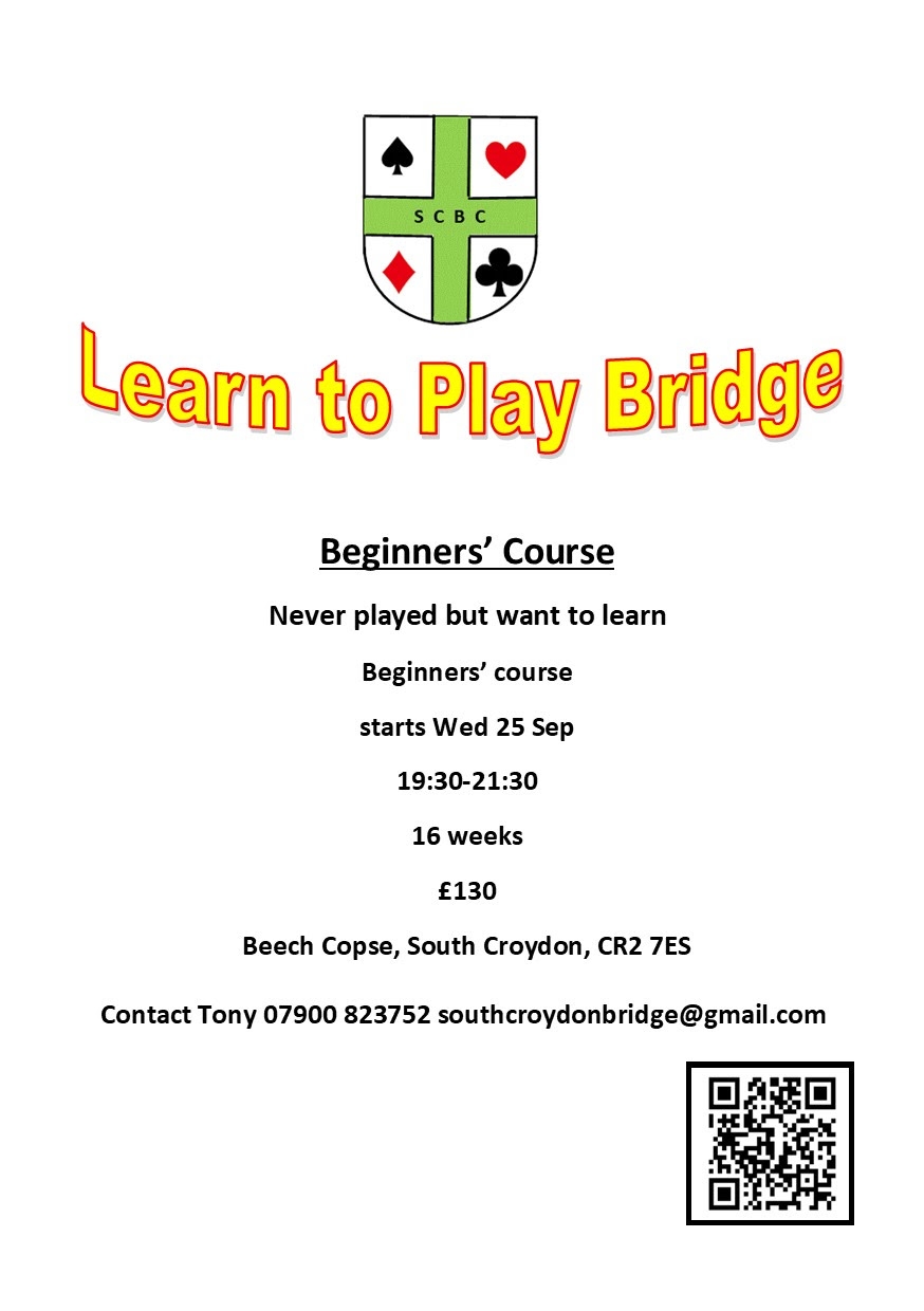 Come along and play Bridge at South Croydon Sports Club!